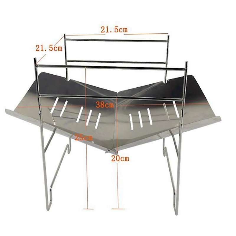Camping Stove 2-In-1 Portable Folding Stainless Steel Barbecue Grill Camp Firepit Outdoor Camping Wo