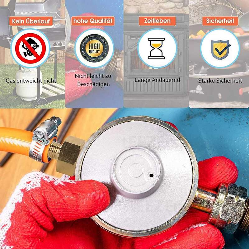 Camping Stove Gas Adapter 1/2 Inch Female x 1/4 Inch Male Thread Gas Hose Adapter Gas Stove Camping