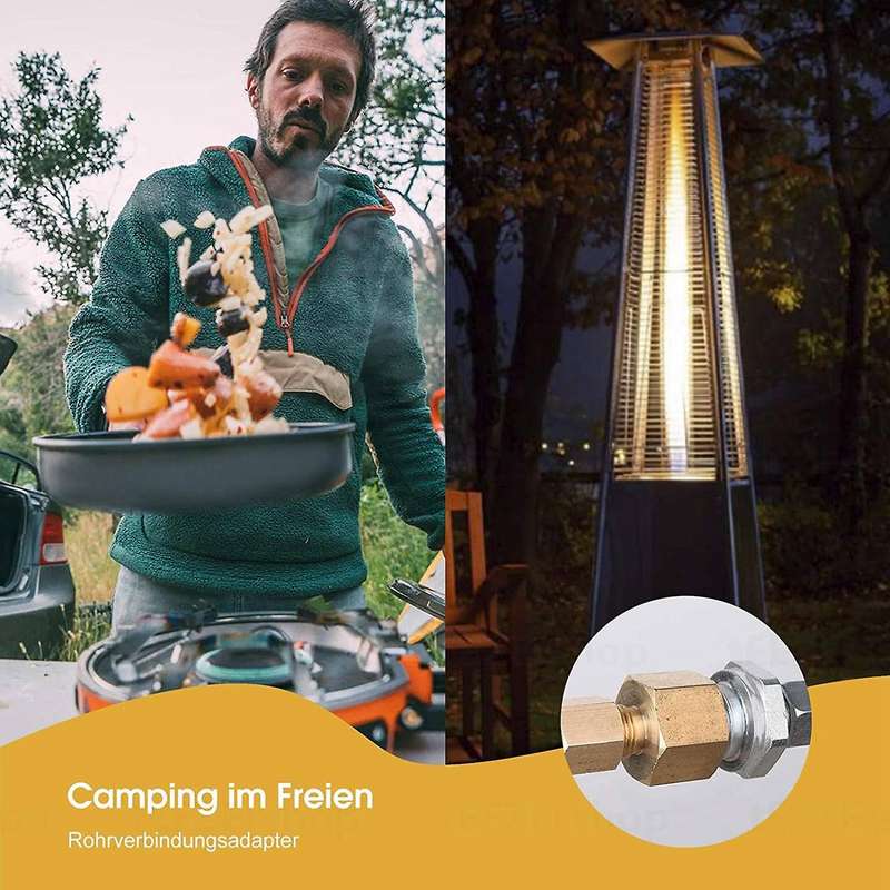 Camping Stove Gas Adapter 1/2 Inch Female x 1/4 Inch Male Thread Gas Hose Adapter Gas Stove Camping