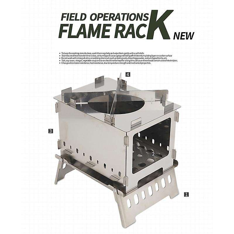 Camping Wood Stove Adjustable Folding Wood Stove Burning BBQ Grill for Backpacking Survival Outdoor