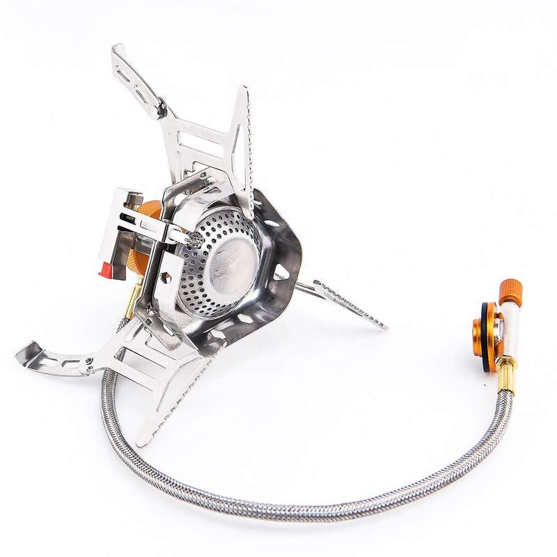 Camping Windproof Portable Backpacking Stoves with Piezo Ignition Gas Burner for Outdoor