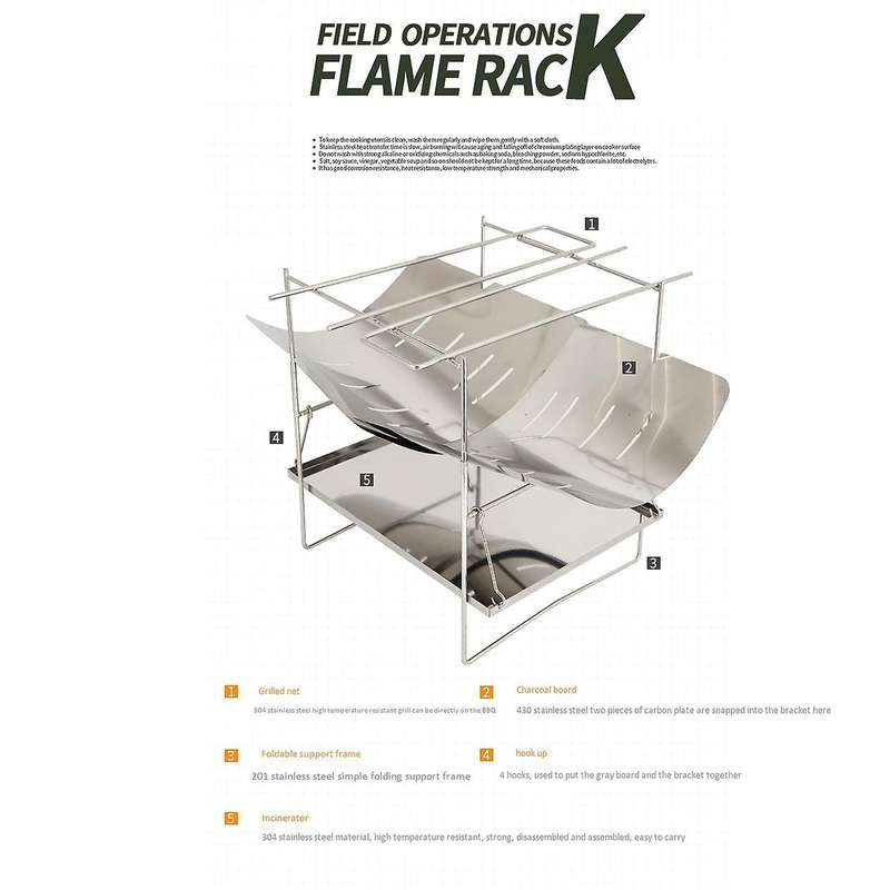 Camping Wood Fire Stove Ultralight Foldable Heating Stove for Outdoor Camping Picnic BBQ Cooking