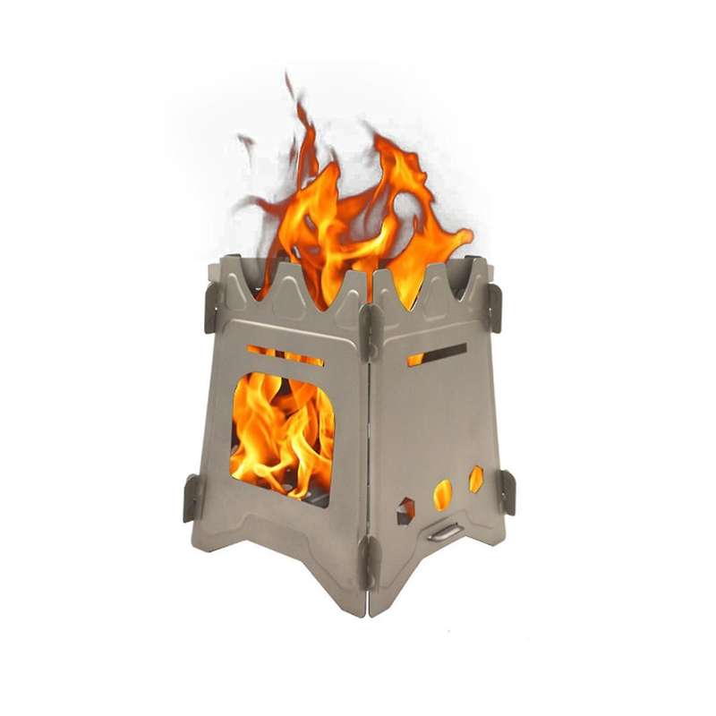 Camping Wood Stove Portable Folding Lightweight Titanium Outdoor Wood Burning Backpacking Stove