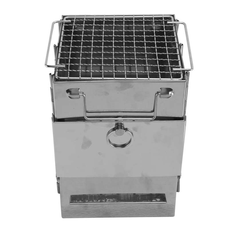 Camping Wood Stove Portable Folding Stainless Steel Wood Stove Backpacking Stove for Outdoor Surviva