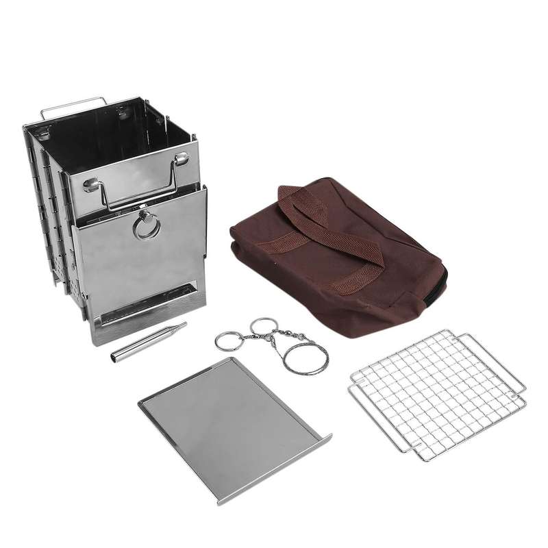 Camping Wood Stove Portable Folding Stainless Steel Wood Stove Backpacking Stove for Outdoor Surviva