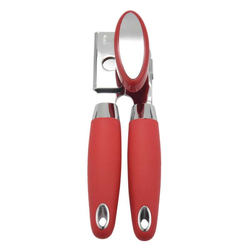Can Opener Manual, Food Grade Stainless Steel Heavy Duty Opener with Edge, Safe and Efficient Openi