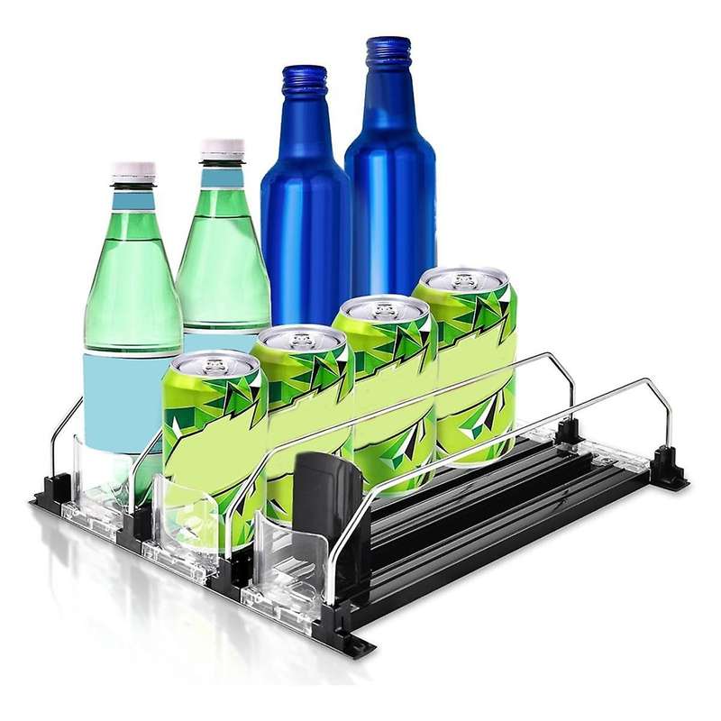 Can Organizer for Refrigerator,Automatic Pusher Glide Drink Organizer for Fridge,Holds Up to 12 Cans