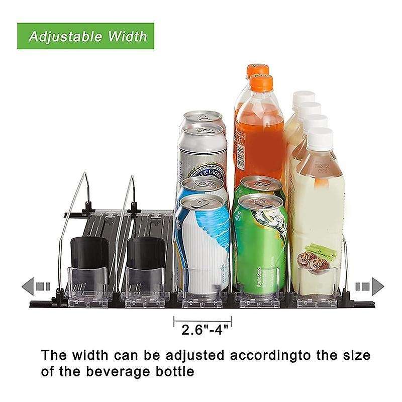 Can Dispenser for Refrigerator with Adjustable Pusher Glide - Perfect for , Beer, and Other Beverage