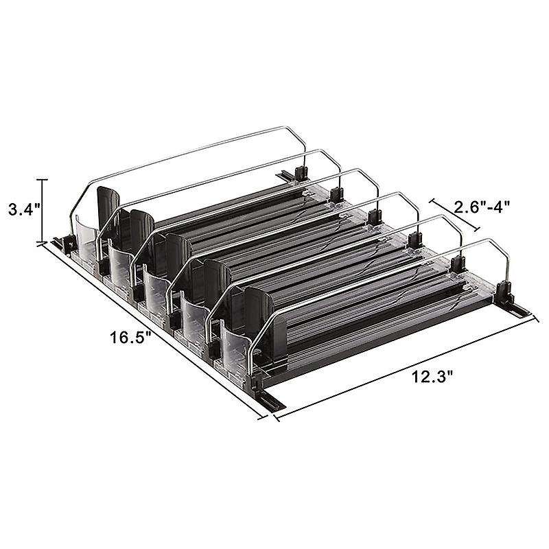 Can Dispenser for Refrigerator with Adjustable Pusher Glide - Perfect for , Beer, and Other Beverage