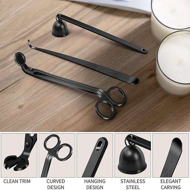 Candle Care Kit with Candle Snuffer Candle Cutter Wick Trimmers for Replacement Wicks Candle Accesso