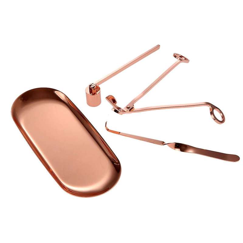 Candle Accessory Set Includes Candle Snuffer, Candle Wick Trimmer, Candle Tray, Candle Core Hook - C