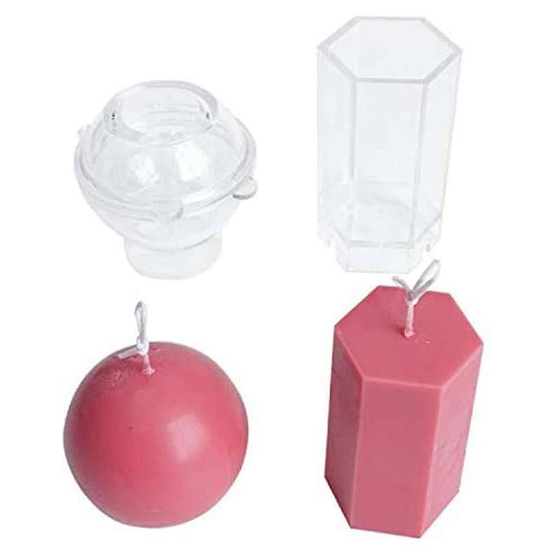 Candle for Candle Making 2PCS Hexagon Pillar+Sphere, Candle Making