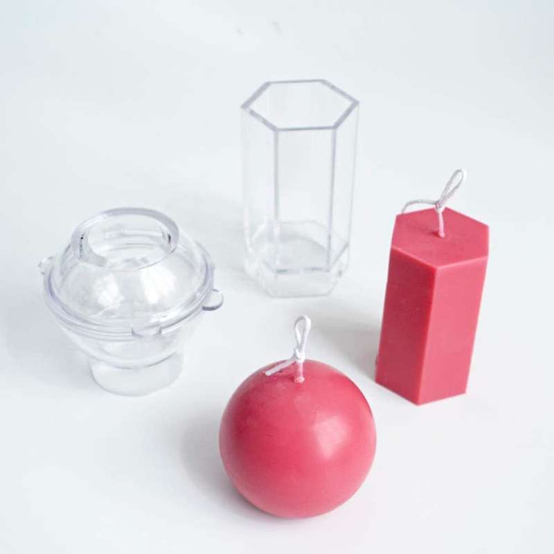 Candle for Candle Making 2PCS Hexagon Pillar+Sphere, Candle Making