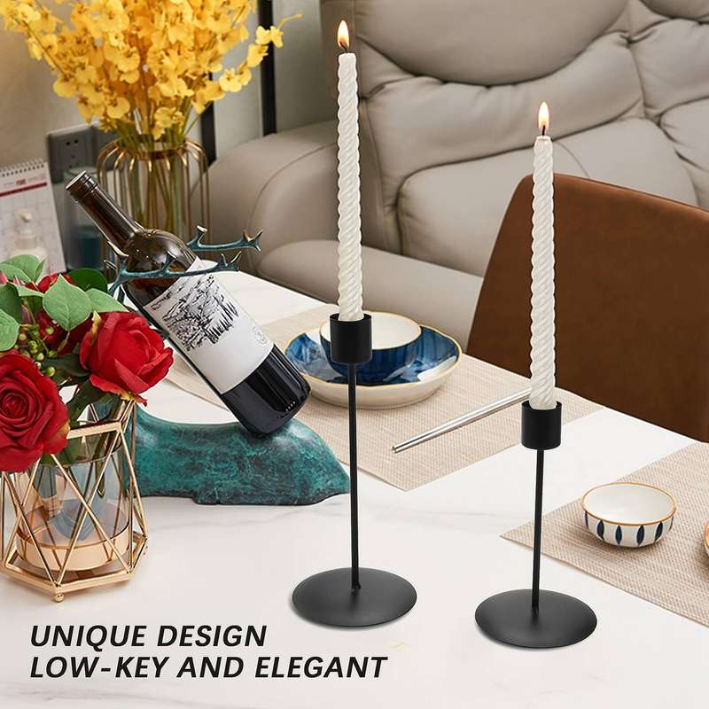Candle Holder Metal Candlesticks for Taper Candles Table Romantic for Birthday Dinner Home Bar Decor