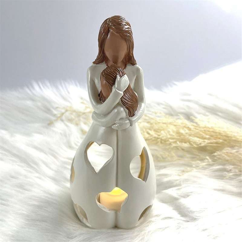 Candle Lamps,candle Holder Statue Mom and Daughter,valentines Day Gifts for Daughter Great Mother G
