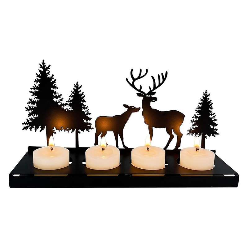 Candle Holder Wreath Black for Tea Light, Candle Holder Metal Modern, Candle Holder without Mandrel,
