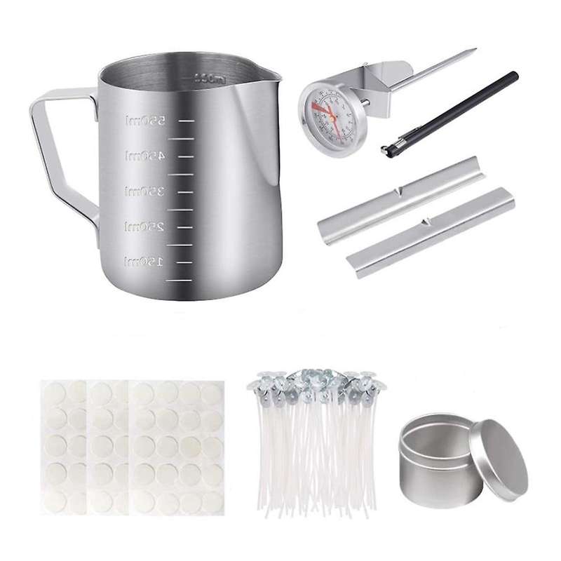 Candle Making Kit,Candle Pouring Pot,Candle Wicks,Candle Wicks Sticker,Candle Wick Holder,Thermomete