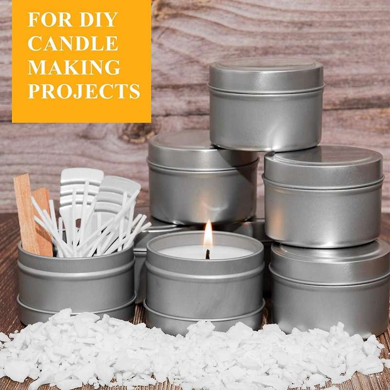 Candle Tins, 24 Piece, 4 Oz Metal Candle Containers for Making Candles, Arts & Crafts, Dry Storage,S