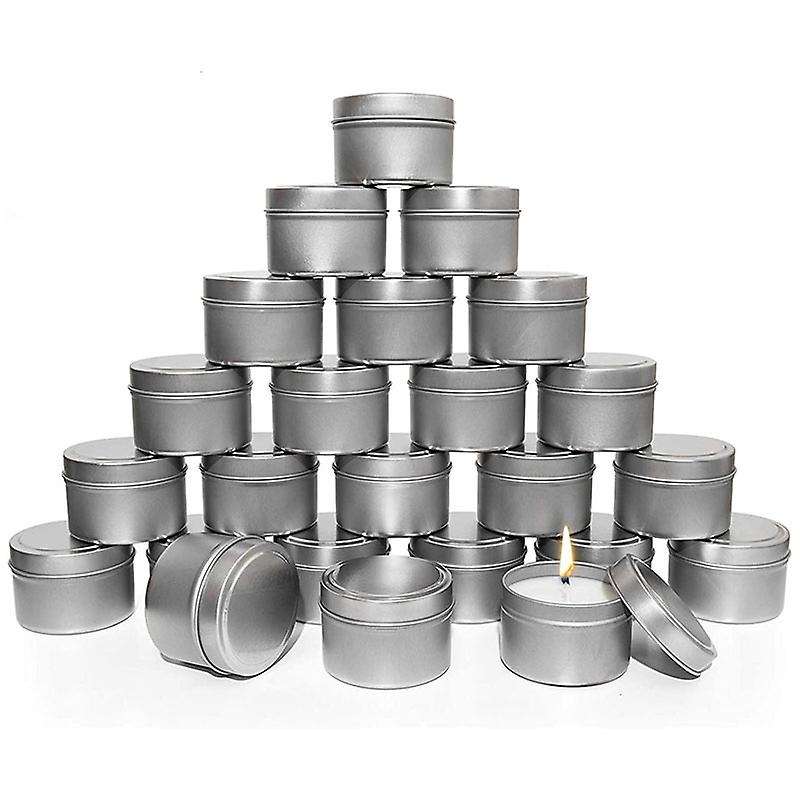Candle Tins, 24 Piece, 4 Oz Metal Candle Containers for Making Candles, Arts & Crafts, Dry Storage,S
