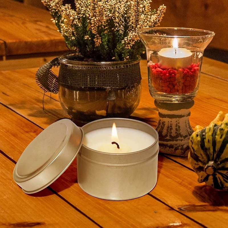 Candle Tins, 24 Piece, 4 Oz Metal Candle Containers for Making Candles, Arts & Crafts, Dry Storage,S