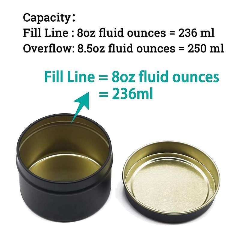 Candle Tins 24 Piece,8 Oz Candle Containers, Candle Jars for Candle Making,Handmade Candle Making To