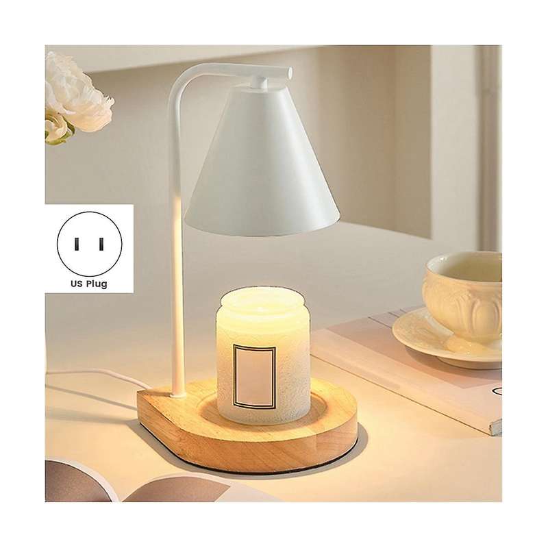 Candle Warmer Lamp Home Decor Wax Melt for Regular Size Jar Candles Wooden Base Us Plug