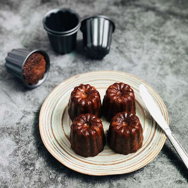 Canele Mold, Cannele Muffin Cup, 6pcs Non-stick Cannele Mould Gray-black Canneles