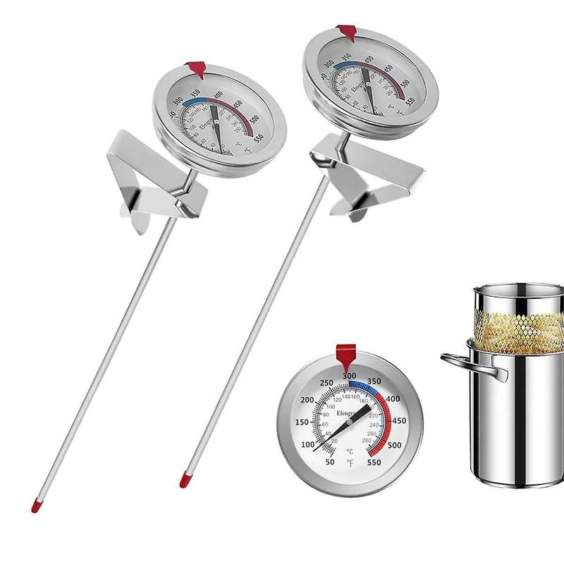 Candy Oil Thermometer for Fring,deep Fry Thermometer with Pot Clip,12inch Probe - for Tall Pots,bee