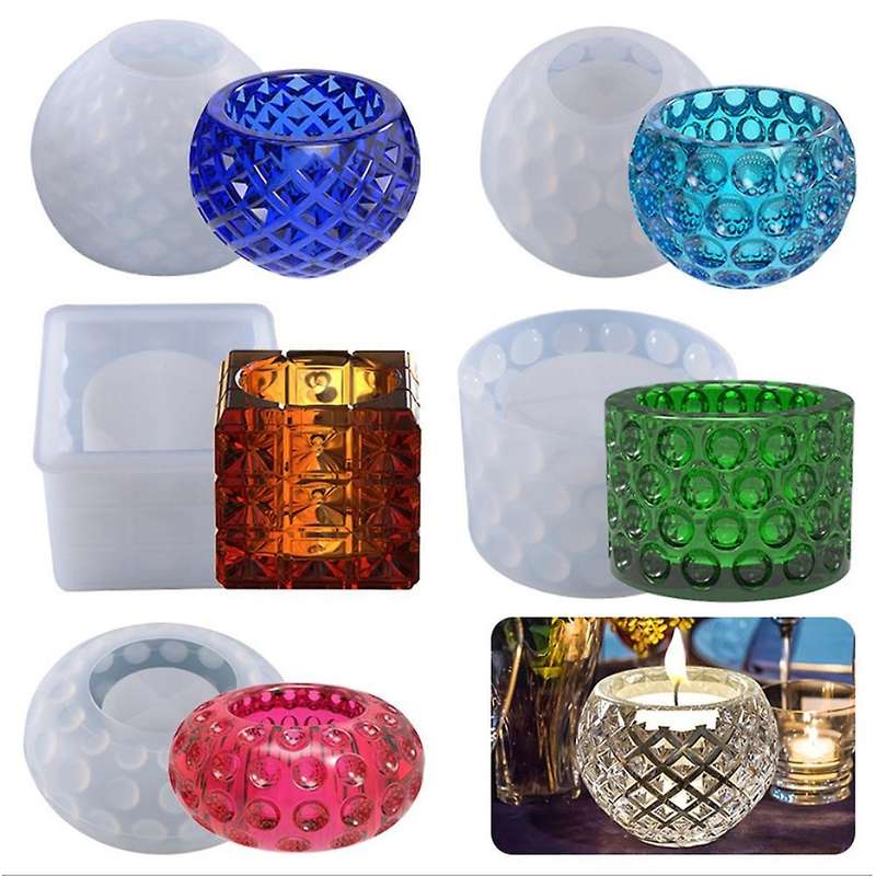 Candles Holders Resin Mold,Bowl Candleholders Silicone Candlestick Casting Mold for Wedding Centerpi