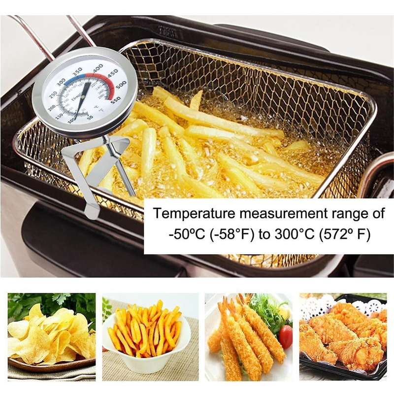 Candy Oil Thermometer for Fring,Deep Fry Thermometer with Pot Clip,12Inch Probe - for Tall Pots,Beef