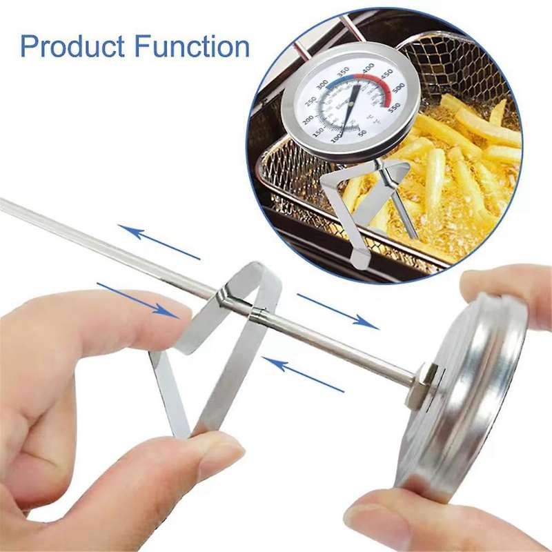 Candy Oil Thermometer for Fring,Deep Fry Thermometer with Pot Clip,12Inch Probe - for Tall Pots,Beef