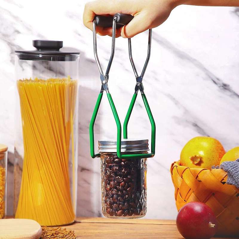 Canning Kit Jar Wide Mouth Canning Funnel Lid Wand for Canning Jars Anti-scald (3pcs,green)