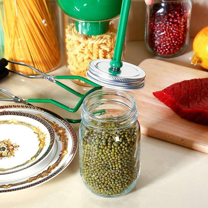 Canning Kit Jar Wide Mouth Canning Funnel Lid Wand for Canning Jars Anti-scald (3pcs,green)