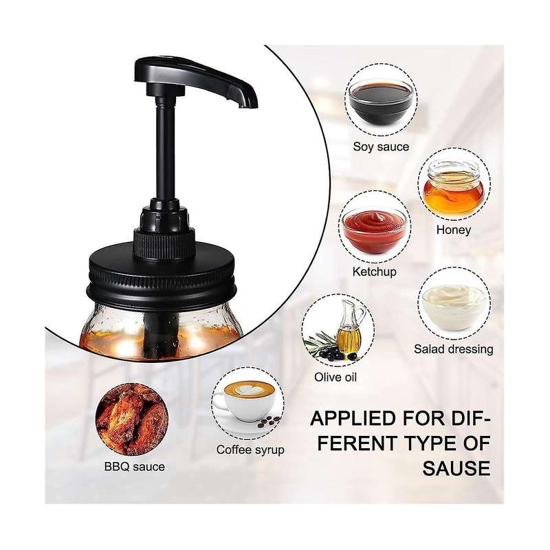 Canning Jar Syrup Dispenser Coffee Syrup Dispenser Pump Lids,for 16 Oz Regular Mouth Canning Jars