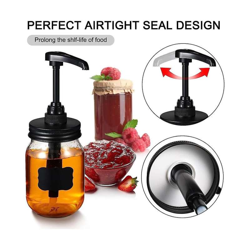 Canning Jar Syrup Dispenser Coffee Syrup Dispenser Pump Lids,for 16 Oz Regular Mouth Canning Jars