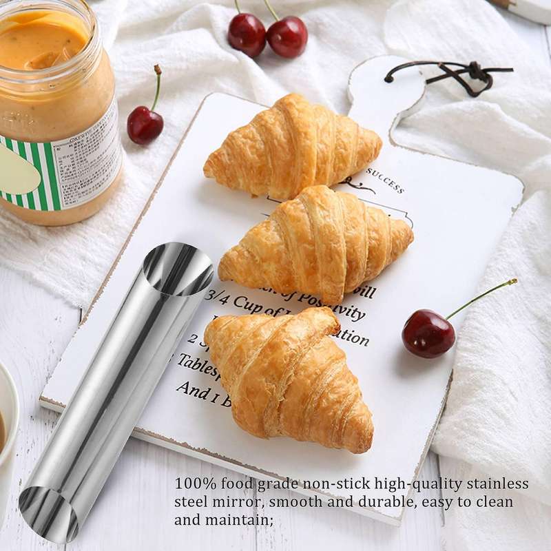 Cannoli Tubes, 5 Inch Stainless Steel Cannoli Forms Non-Stick Cream Horn Danish Molds for Shell Cre