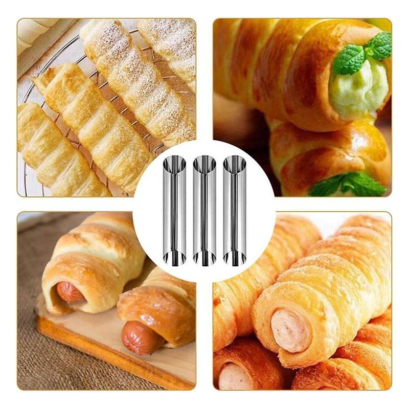 Cannoli Baking Mould Set, Cream Horn Mould Set Cream Stainless Steel Cannoli Tube Moulds Cone Baking