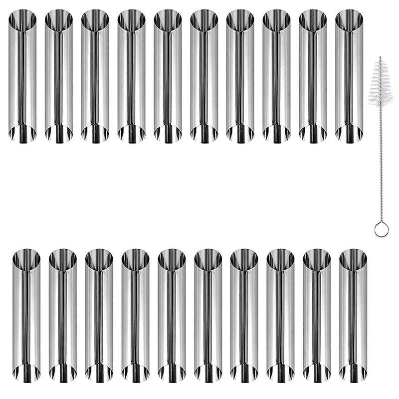 Cannoli Baking Mould Set, Cream Horn Mould Set Cream Stainless Steel Cannoli Tube Moulds Cone Baking