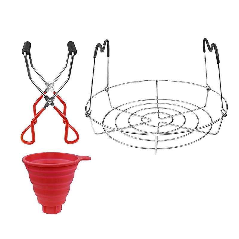 Canning Rack 3 Pcs,Canning Jar Lifter and Steamer Canning Rack Collapsible Funnel,Canning Jar Rack,