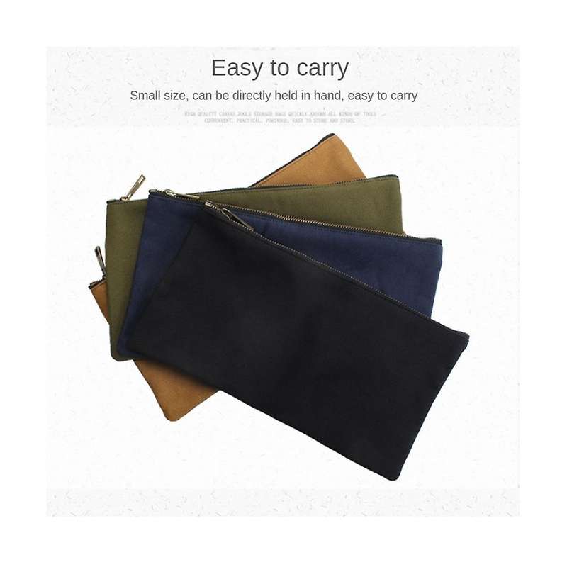Canvas Tool Pouch Bags Zipper Small Multipurpose Organizer Pouch,with Buckle,for Storage Tools Items