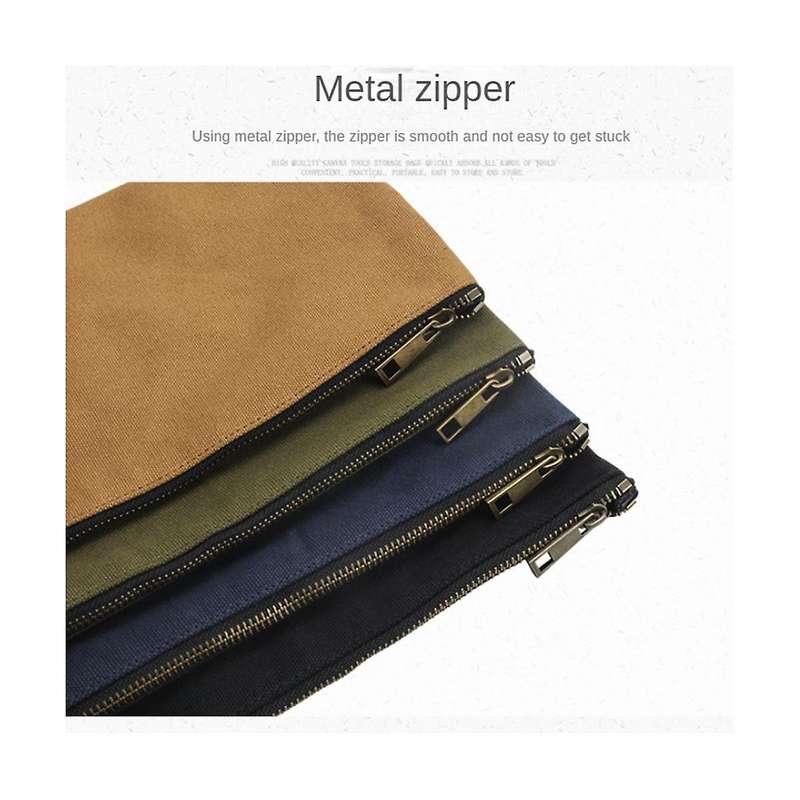 Canvas Tool Pouch Bags Zipper Small Multipurpose Organizer Pouch,with Buckle,for Storage Tools Items