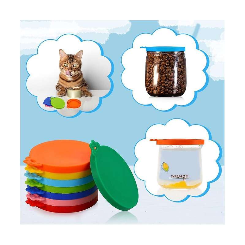 Cans Silicone Cup Lid Cup Cover Pet Dog Food Can Cup Lid Cup Lid Canned Cup Lid Three-in-one