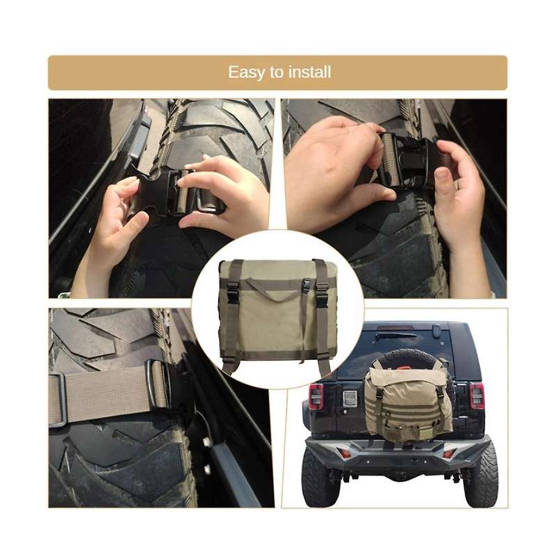 Capacity Spare Tire Storage Bag, Universal for Wrangler Jk Jku Jl Jlu for Outdoor Off-road Recovery