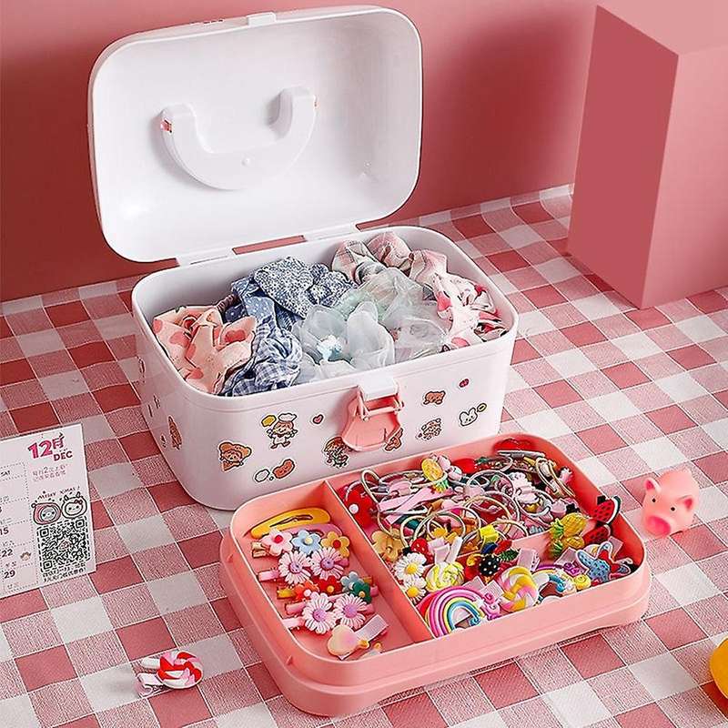 -capacity Children's Hair Accessories Storage Box Hairpin Ring Hair Band Rubber Band Head Rope Jewe