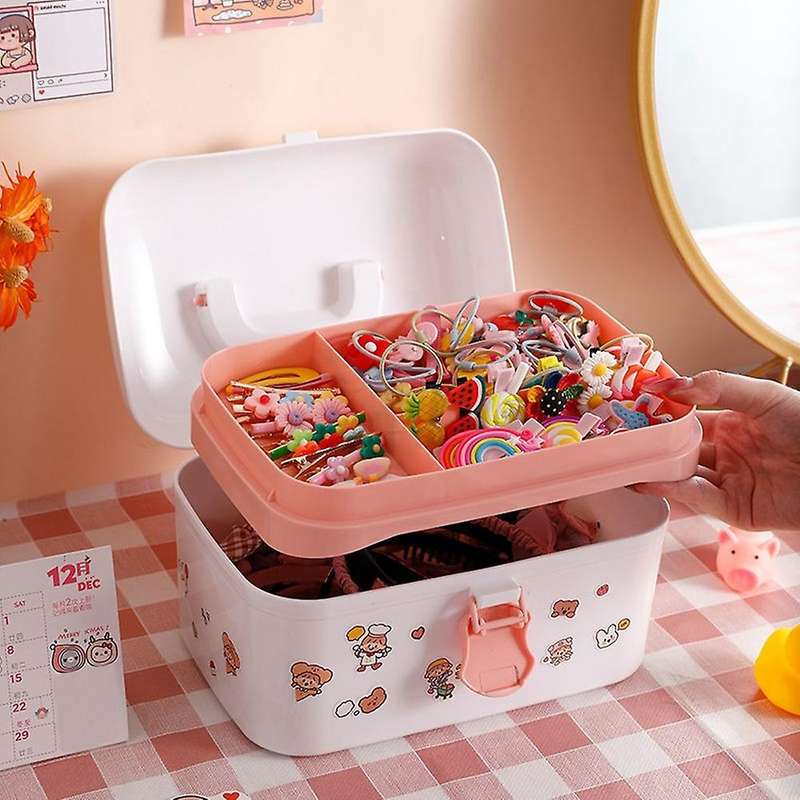 -capacity Children's Hair Accessories Storage Box Hairpin Ring Hair Band Rubber Band Head Rope Jewe
