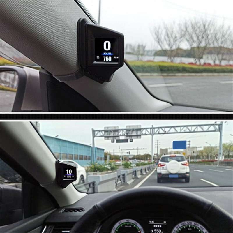 Car , A-Pillar HUD OBDII & GPS Dual System, Speed, RPM, OverSpeed Warning, Multi-Function HUD Gadget