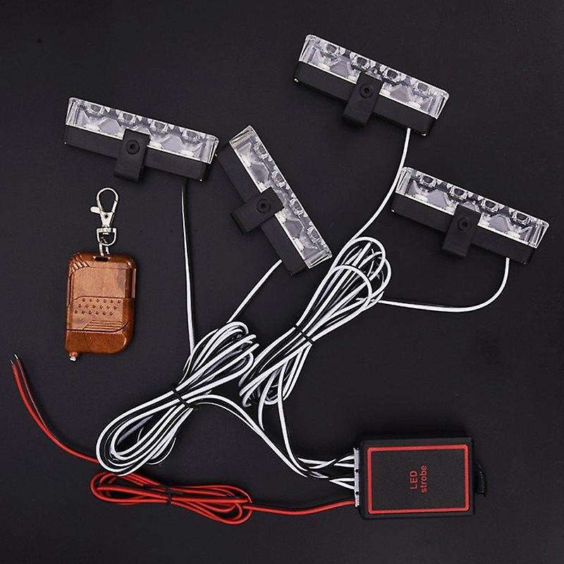 Car 12V 16 LED Car Red & Blue Police Strobe Flash Light Dash Emergency Warning Lamp