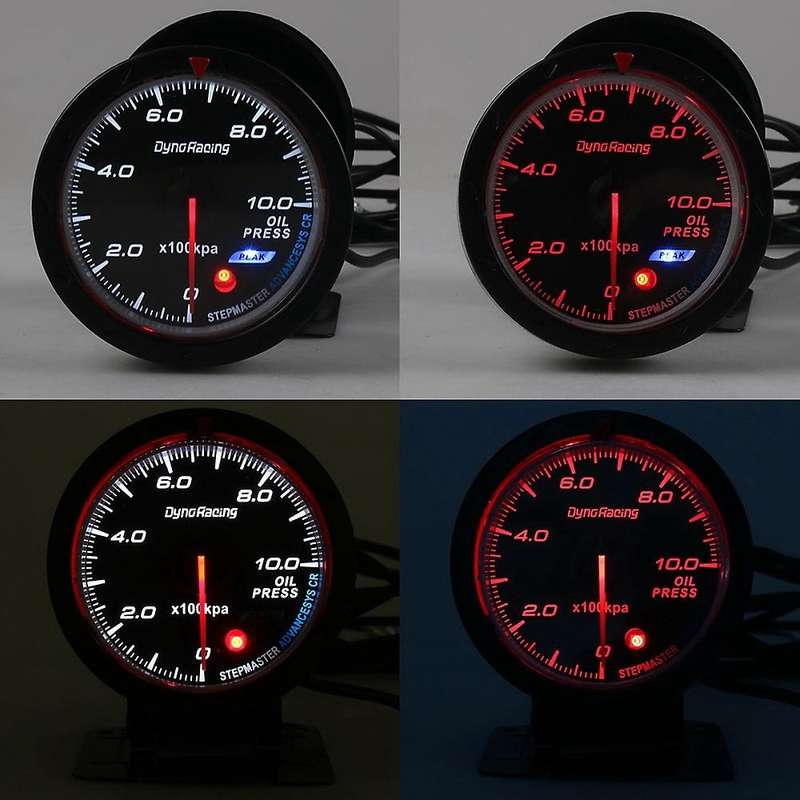 Car 12V Universal Car Modified Racing Colours Meter Accessory High Sensitivity Car Instrument(Oil Pr