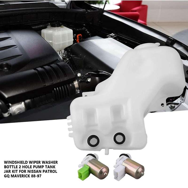 Car 2 Hole Windshield Wiper Washer Bottle with Pump Tank Kit for 88-97