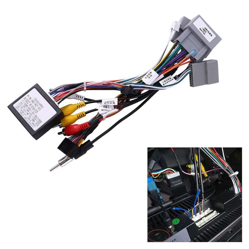 Car 16Pin Power Wiring Harness Cable Adapter with Canbus+USB for XR-V Vezel Jade Fit Install Android